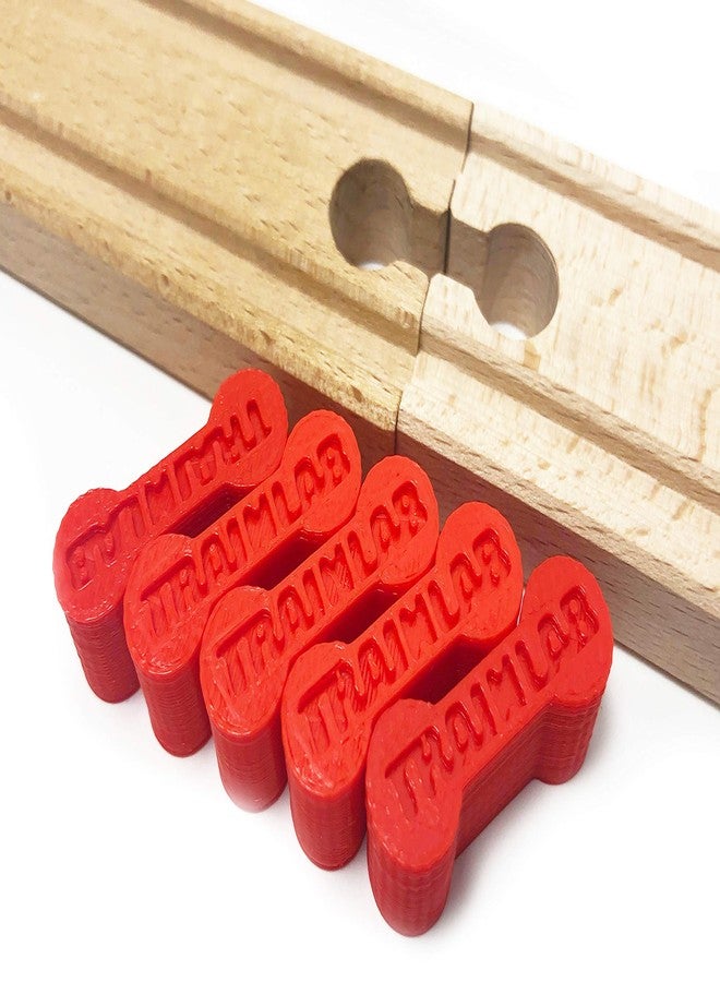 TrainLab Dog Bone Train Track Adapter Connectors (5pcs) (Red) - Image 2